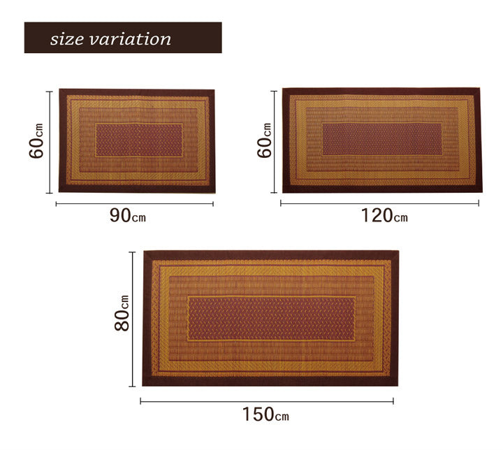 モダンデザインのい草玄関マット 日本の職人により作られた和の美しさを持つ ランクス