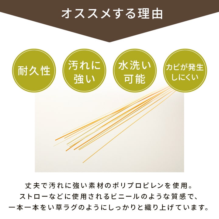 国産い草ござ風カーペット 五木 汚れても水洗いできてお手入れ簡単