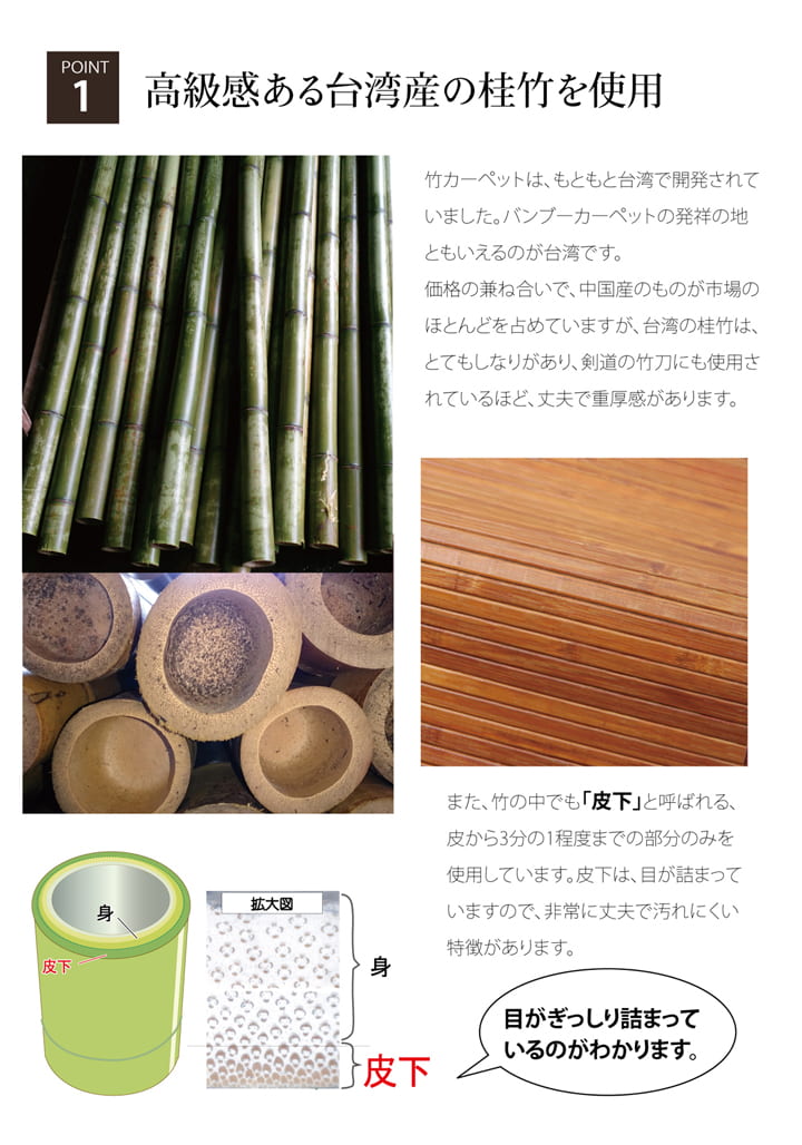 台湾の竹(桂竹)を使用した竹マット 竹王