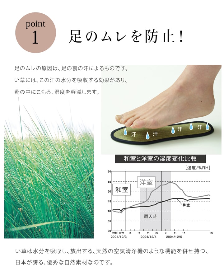 い草を使用したインソール