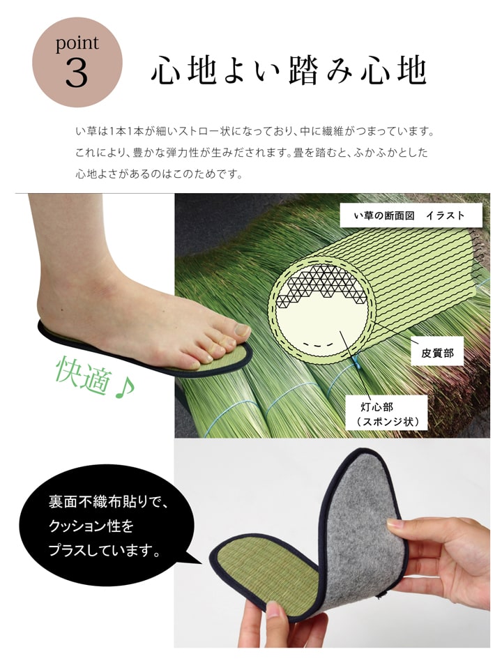い草を使用したインソール