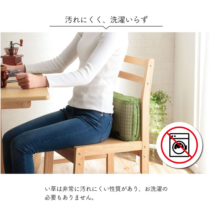 すっきりとしたドット柄のおしゃれない草のフィットクッション