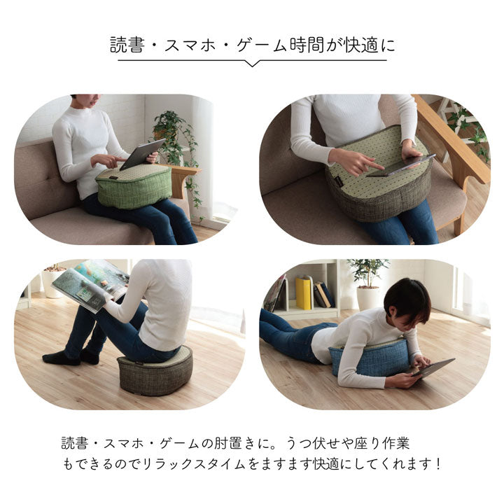 すっきりとしたドット柄のおしゃれない草のスマホクッション