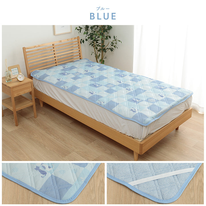 冷間敷きパッド ひんやり冷たい冷感生地を使用かわいいネコ柄のプリント