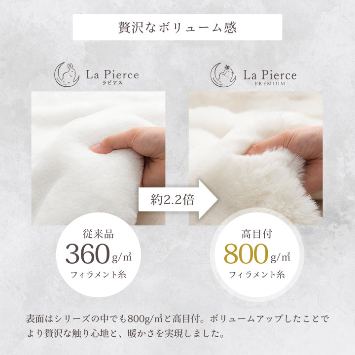 ラビットファー調のプレミアムな触り心地の毛布・ブランケット・ひざ掛け