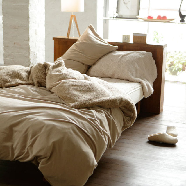 ふわモコ掛け布団カバー 暖かくてふわふわの触り心地が秋冬にぴったり シープ調ボアとフリース【Fab the Home】