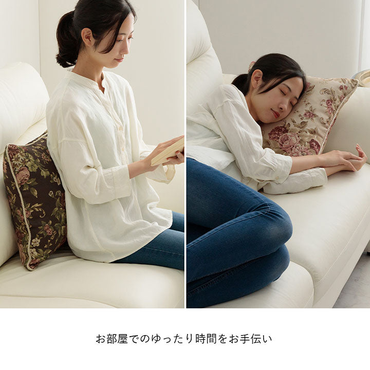 エレガントな柄をジャガード織りで織り上げた高級感のあるセアテクッション オリビア セアテ