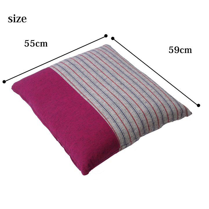 独特の味わいのある久留米織りを使った和風デザインの座布団 筑後