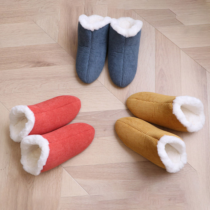 ルームシューズ スリッパ コーデュロイ風のポコポコとした素材感