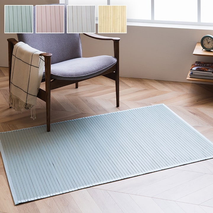 天然の孟宗竹を使用した竹ラグ シャビー