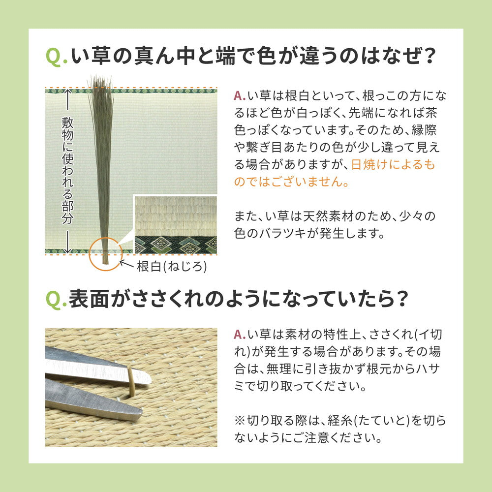 フリーカットできる い草上敷き みすず 団地間サイズ(補修テープ付き)
