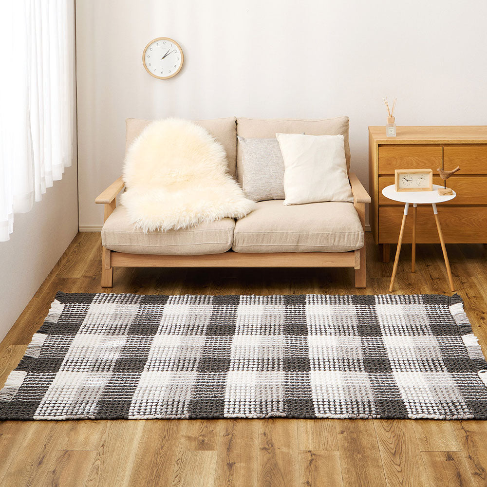 ぽこぽこタッチが可愛いワッフル風ラグ エルフ