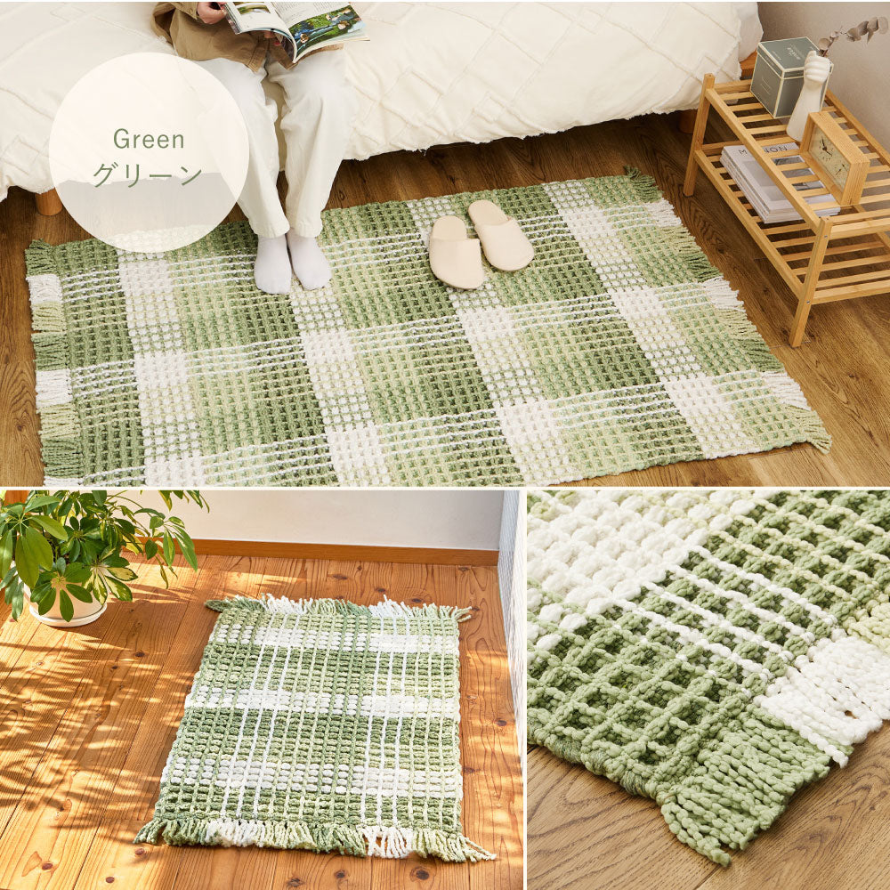 ぽこぽこタッチが可愛いワッフル風ラグ エルフ