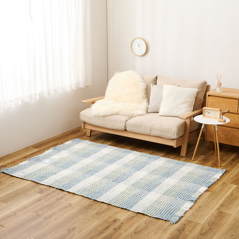 ぽこぽこタッチが可愛いワッフル風ラグ エルフ