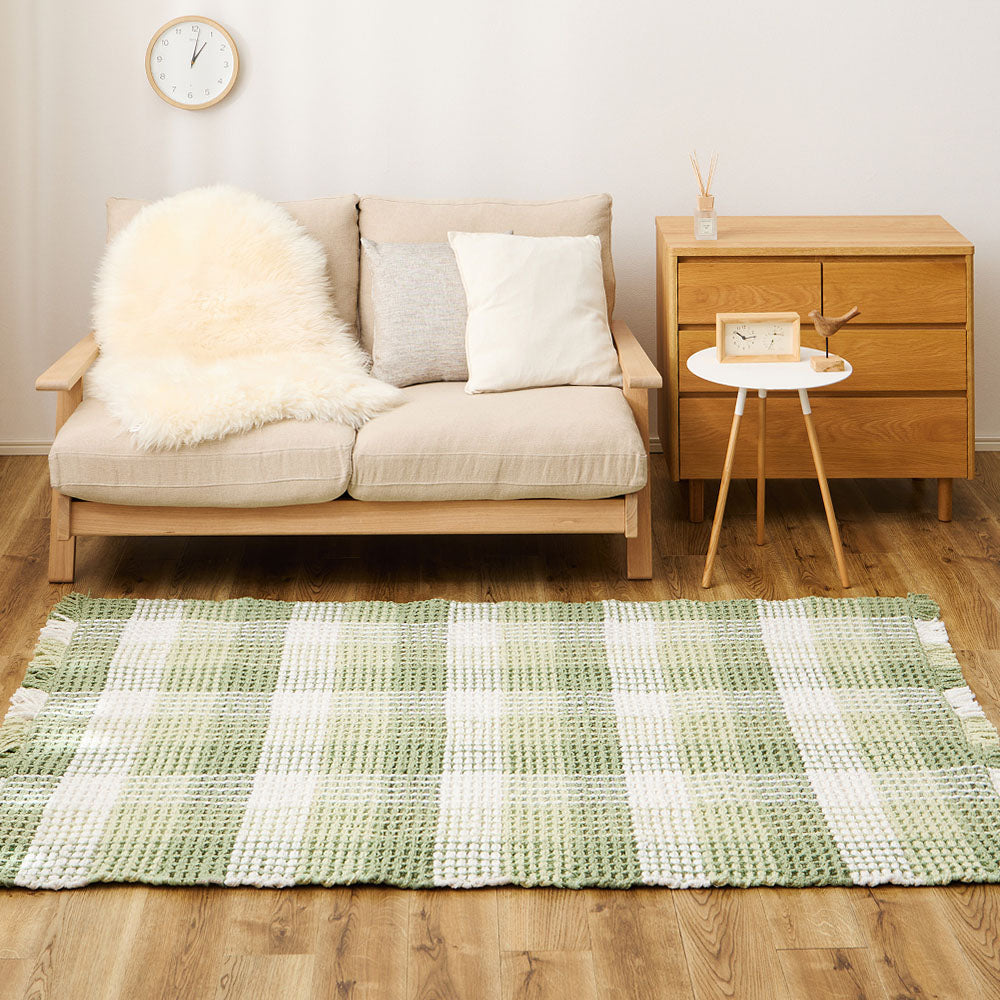 ぽこぽこタッチが可愛いワッフル風ラグ エルフ