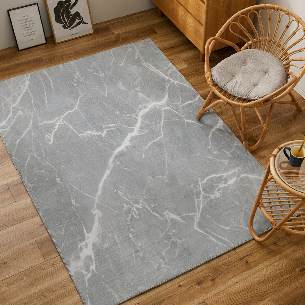 大理石柄のソフトフランネルラグ 海外風インテリアやホワイトコーデにあうシックなデザイン