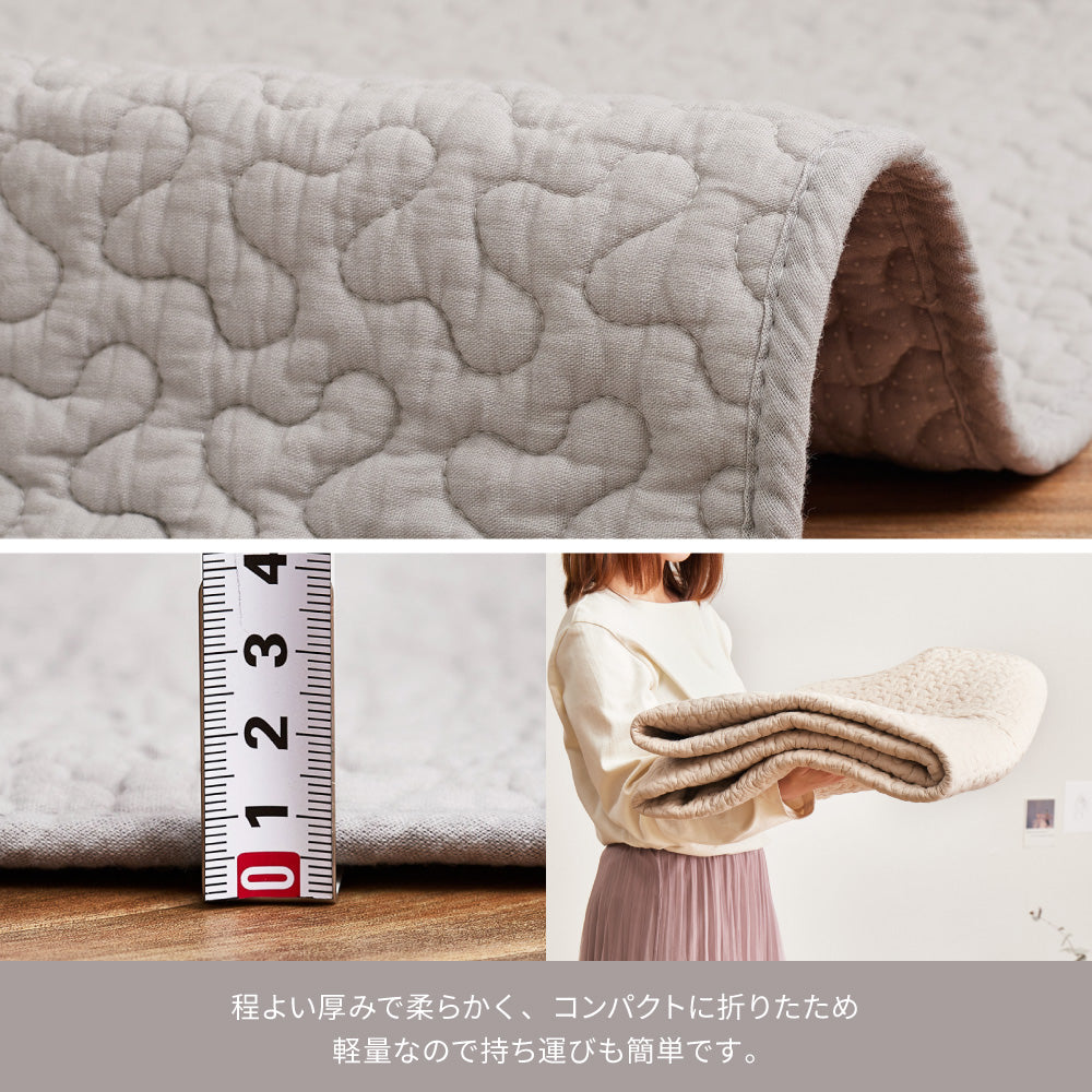 イブル 綿100%の洗えるラグ マルチカバーやベッドカバーとしても使える 円形