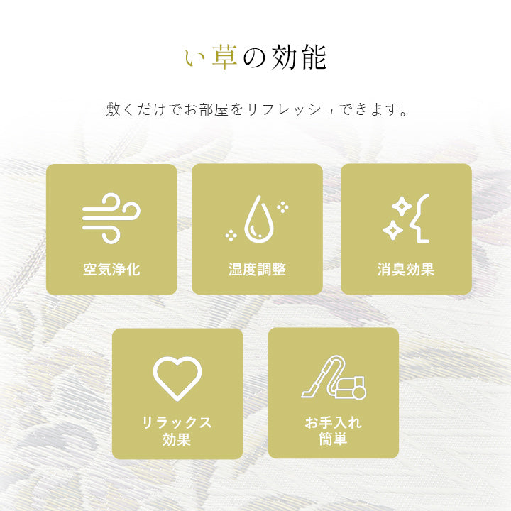 エレガンスな花柄のい草カーペット エクセレント