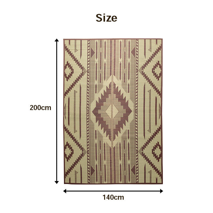 キリム柄のい草ラグ 美しい織りがお部屋を引き立たせる