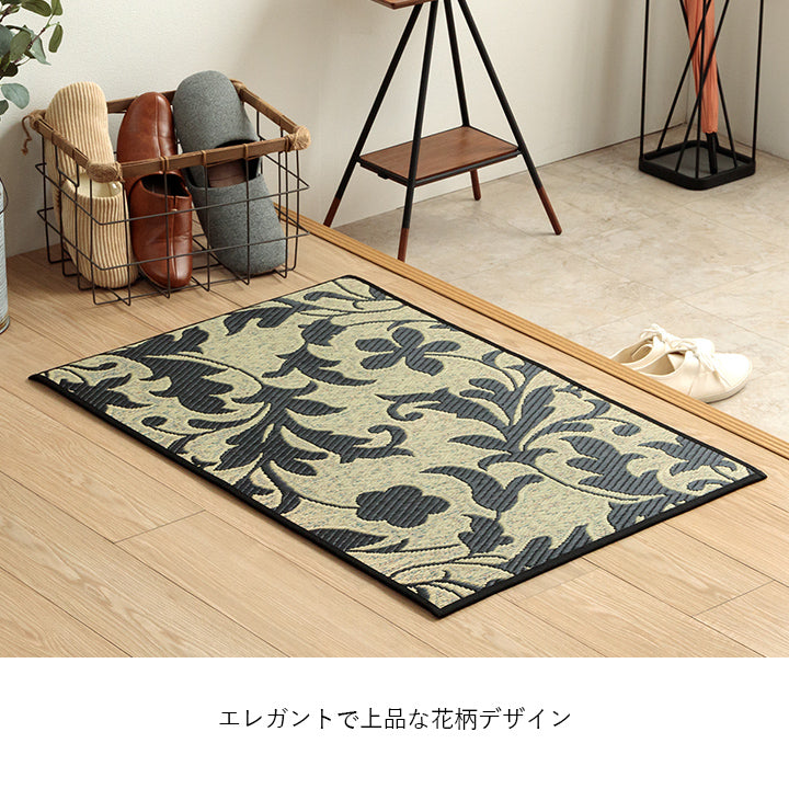 玄関を華やかにするい草の玄関マット 九州産