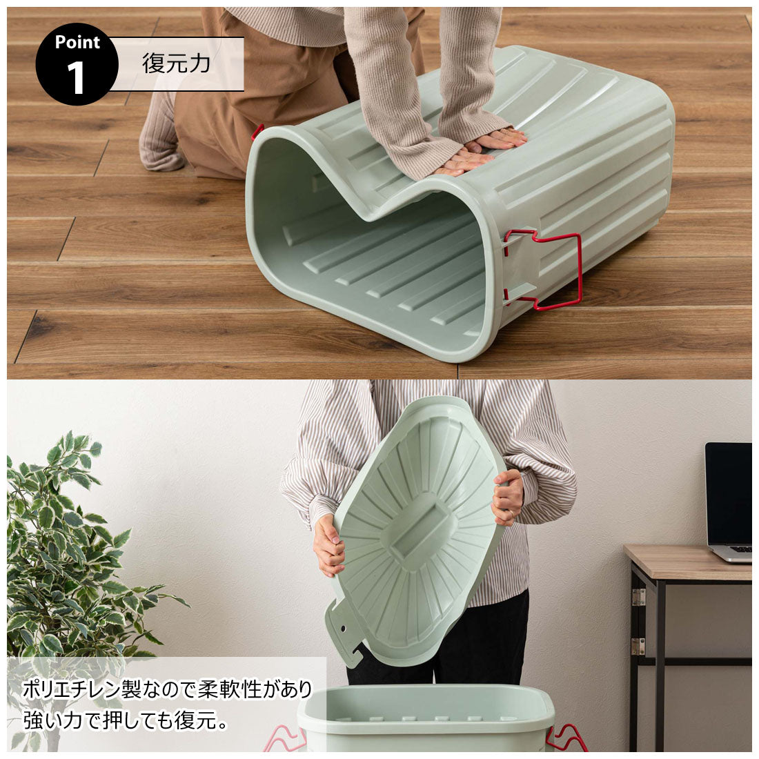 耐衝撃の丈夫でタフなゴミ箱タフカン60L 屋外使用可能