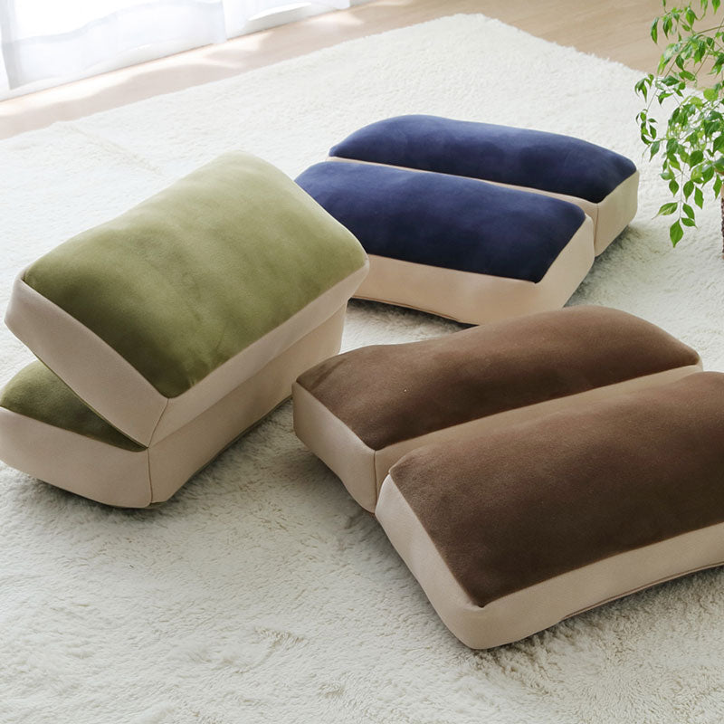 使い方豊富な2連クッション 広げれば座布団や腰当、折りたためば枕に変わる – Good Decors