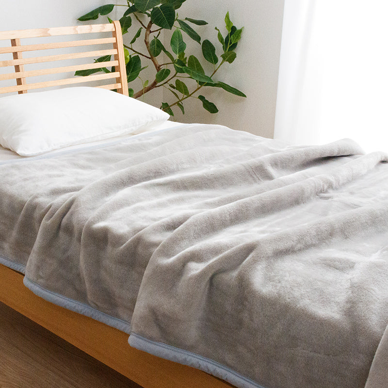 イケヒコ 寝具 国産 毛布 アクリル 洗える 清潔 シングルサイズ 140×200 グレー 1195670130110