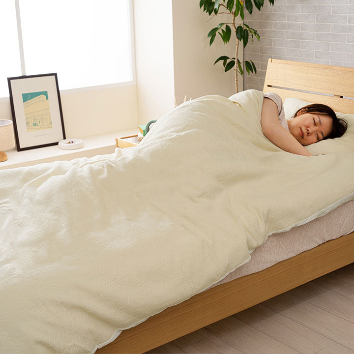 綿のやさしい肌触りとジャガードの素材感がやさしい 掛け布団カバー
