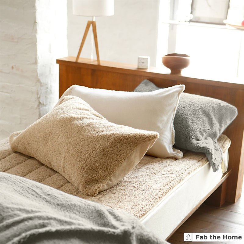 ふわモコ枕カバー ピローケース 暖かくてふわふわの触り心地が秋冬にぴったり 2枚セット【Fab the Home】