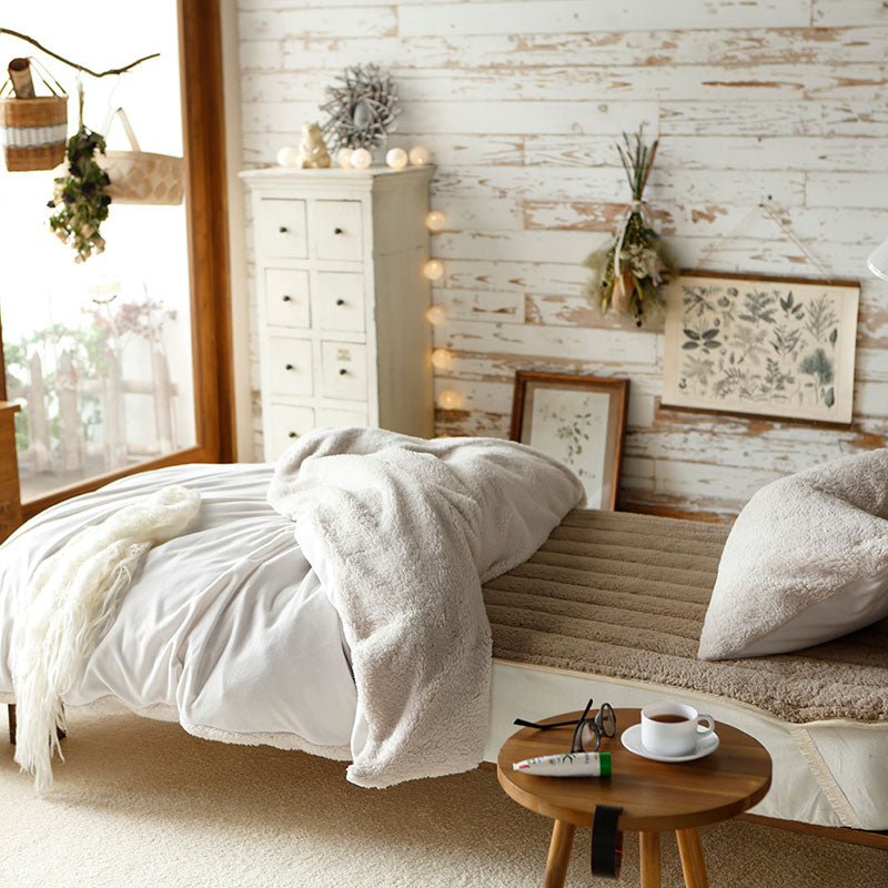 ふわモコ掛け布団カバー 暖かくてふわふわの触り心地が秋冬にぴったり シープ調ボアとフリース【Fab the Home】