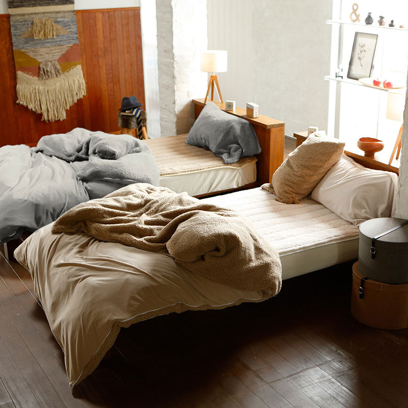 ふわモコ掛け布団カバー 暖かくてふわふわの触り心地が秋冬にぴったり シープ調ボアとフリース【Fab the Home】
