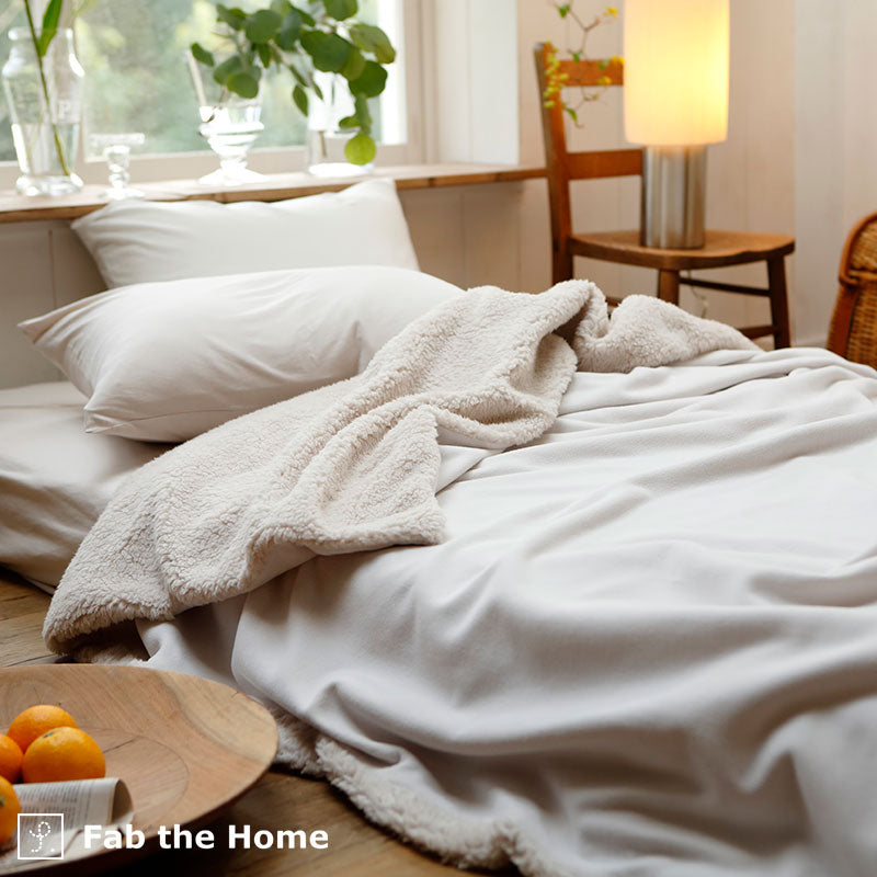 ふわモコ掛け布団カバー 暖かくてふわふわの触り心地が秋冬にぴったり シープ調ボアとフリース【Fab the Home】