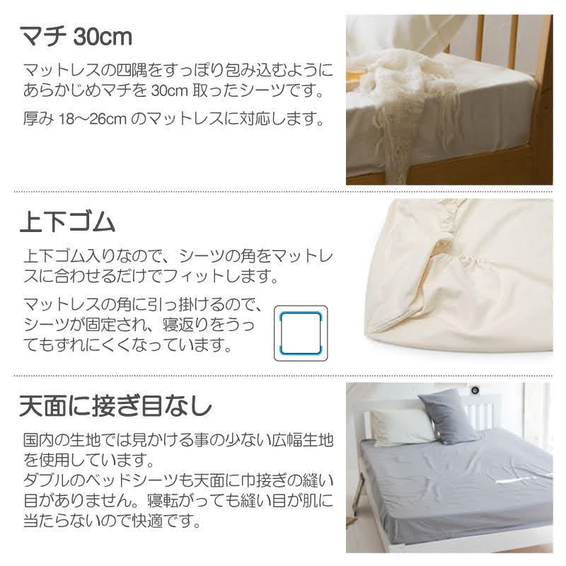 ふんわりなめらかボックスシーツ コットンフランネル 天然繊維の心地よさ【Fab the Home】