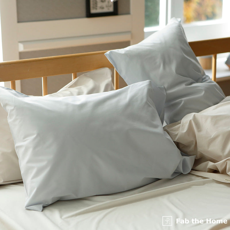 綿100%枕カバー ソリッド なめらかで張りのある触り心地 2枚セット【Fab the Home】