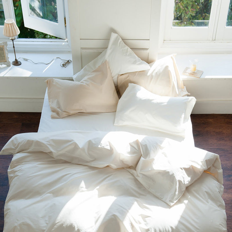 綿100%枕カバー ソリッド なめらかで張りのある触り心地 2枚セット【Fab the Home】