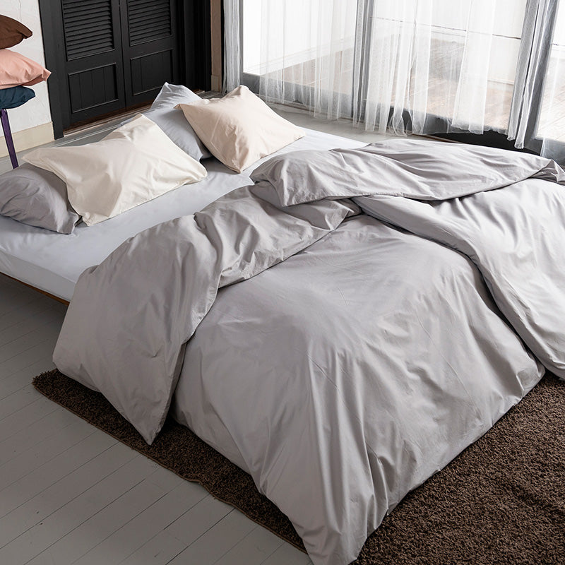 綿100%掛け布団カバー ソリッド なめらかで張りのある触り心地【Fab the Home】