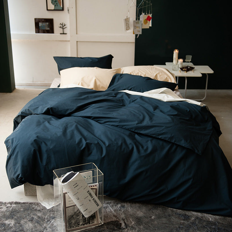 綿100%掛け布団カバー ソリッド なめらかで張りのある触り心地【Fab the Home】