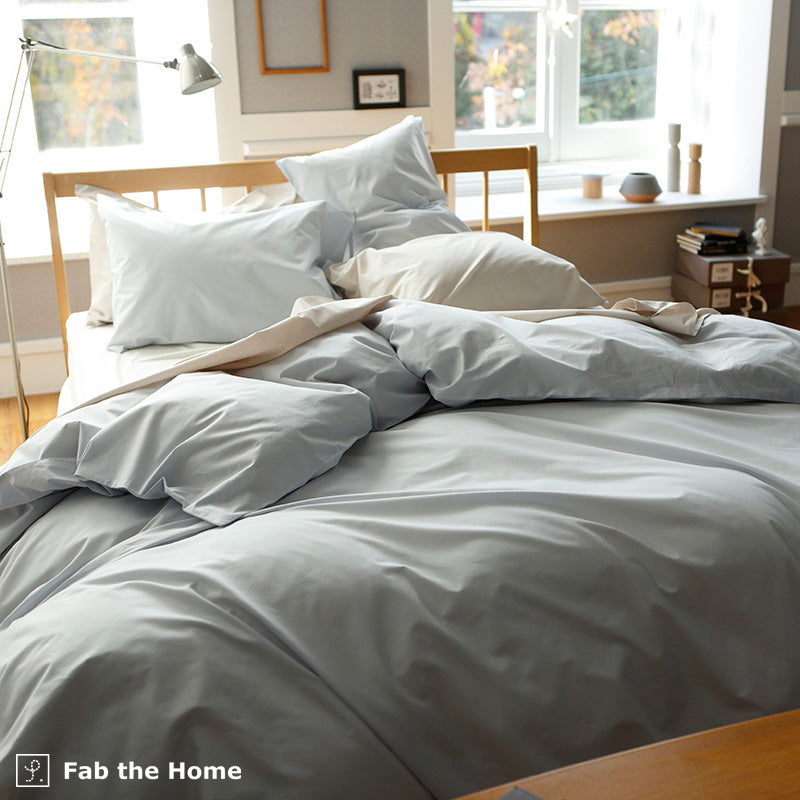 綿100%掛け布団カバー ソリッド なめらかで張りのある触り心地【Fab the Home】