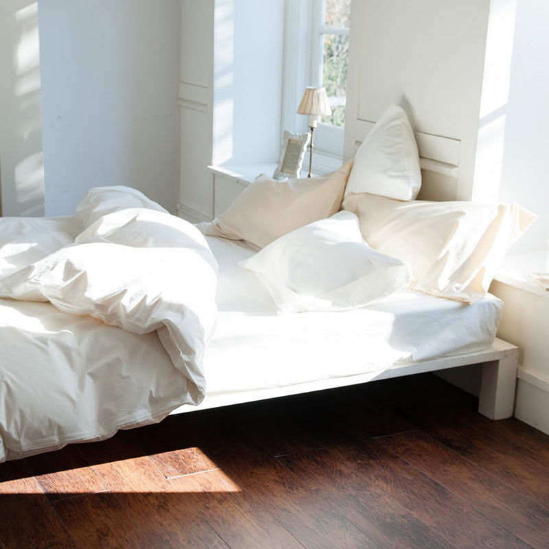 綿100%ボックスシーツ ソリッド なめらかで張りのある触り心地【Fab the Home】