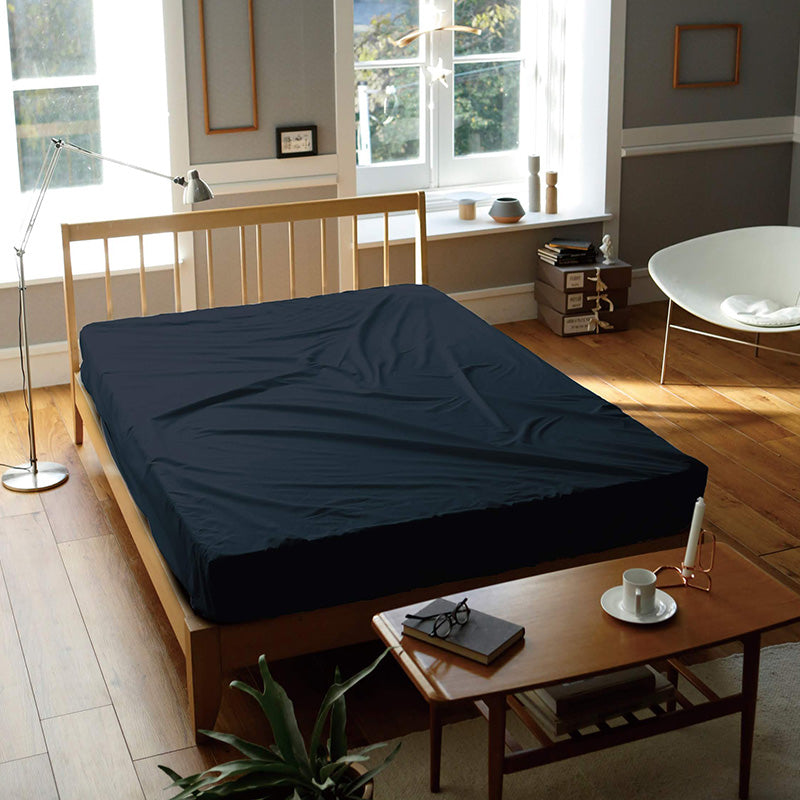 綿100%ボックスシーツ ソリッド なめらかで張りのある触り心地【Fab the Home】