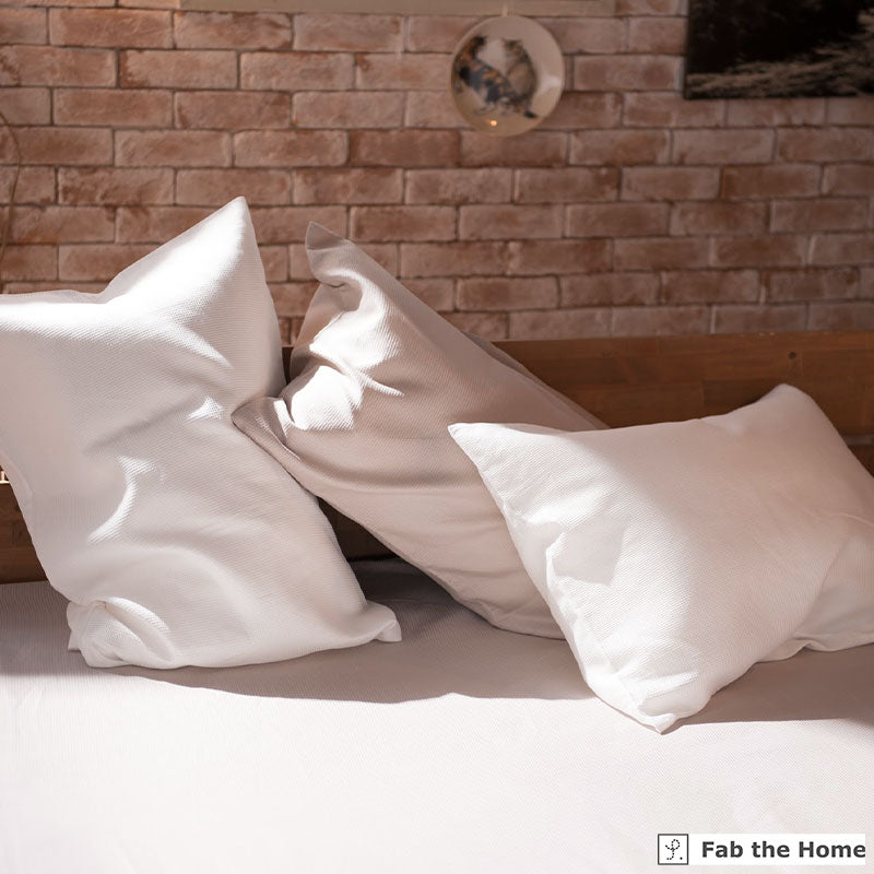 凹凸織りでデコボコ表面の枕カバー ハニカム 吸湿・発散性でサラサラ 2枚セット【Fab the Home】