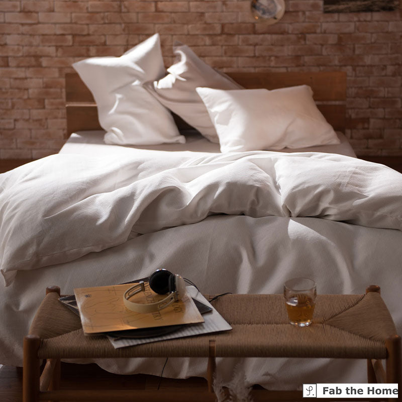 凹凸織りでデコボコ表面の掛け布団カバー ハニカム 吸湿・発散性でサラサラ【Fab the Home】