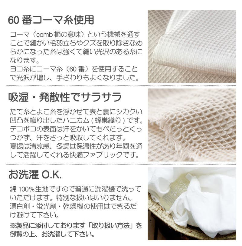 凹凸織りでデコボコ表面のボックスシーツ ハニカム 吸湿・発散性でサラサラ【Fab the Home】