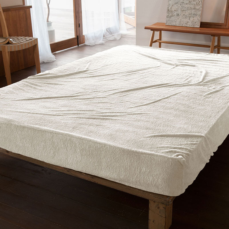 タオル素材のボックスシーツ エアリーパイル コットン100%の肌触り【Fab the Home】