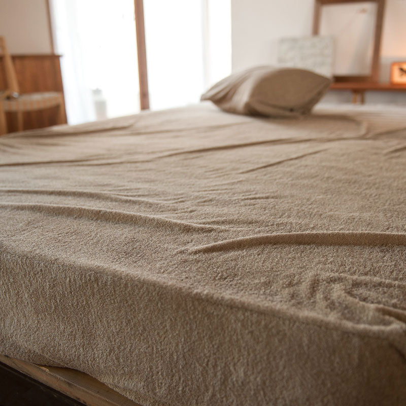 タオル素材のボックスシーツ エアリーパイル コットン100%の肌触り【Fab the Home】