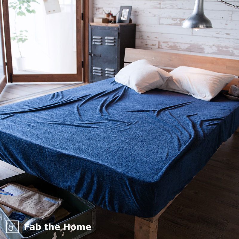 タオル素材のボックスシーツ エアリーパイル コットン100%の肌触り【Fab the Home】