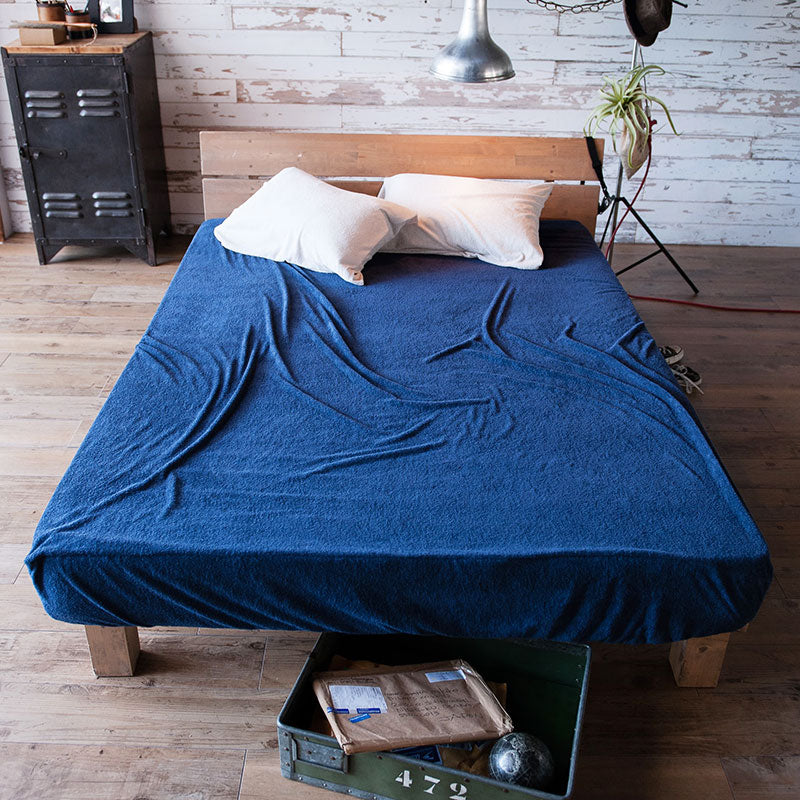 タオル素材のボックスシーツ エアリーパイル コットン100%の肌触り【Fab the Home】