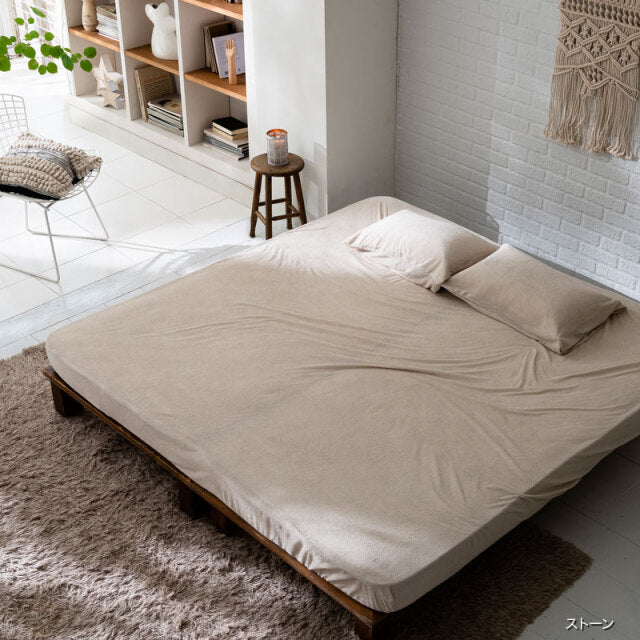 タオル素材のボックスシーツ ワイドキング エアリーパイル コットン100%の肌触り【Fab the Home】