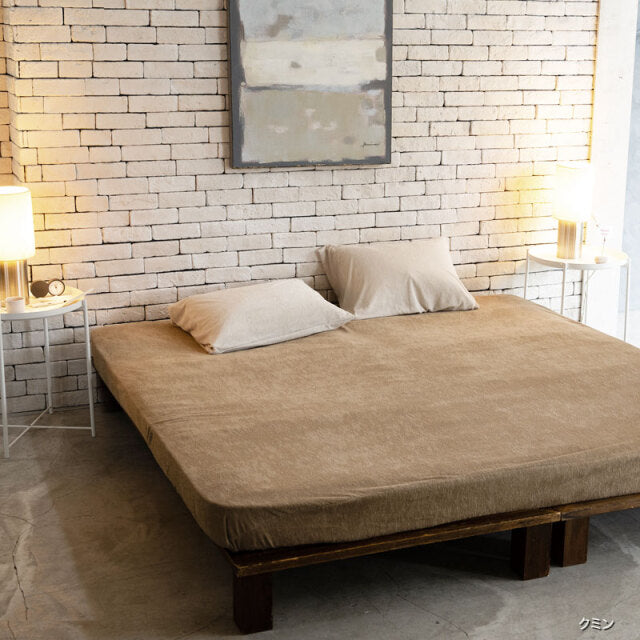 タオル素材のボックスシーツ ワイドキング エアリーパイル コットン100%の肌触り【Fab the Home】