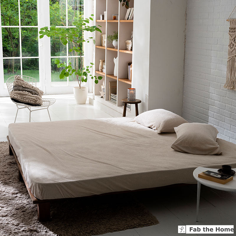 タオル素材のボックスシーツ ワイドキング エアリーパイル コットン100%の肌触り【Fab the Home】